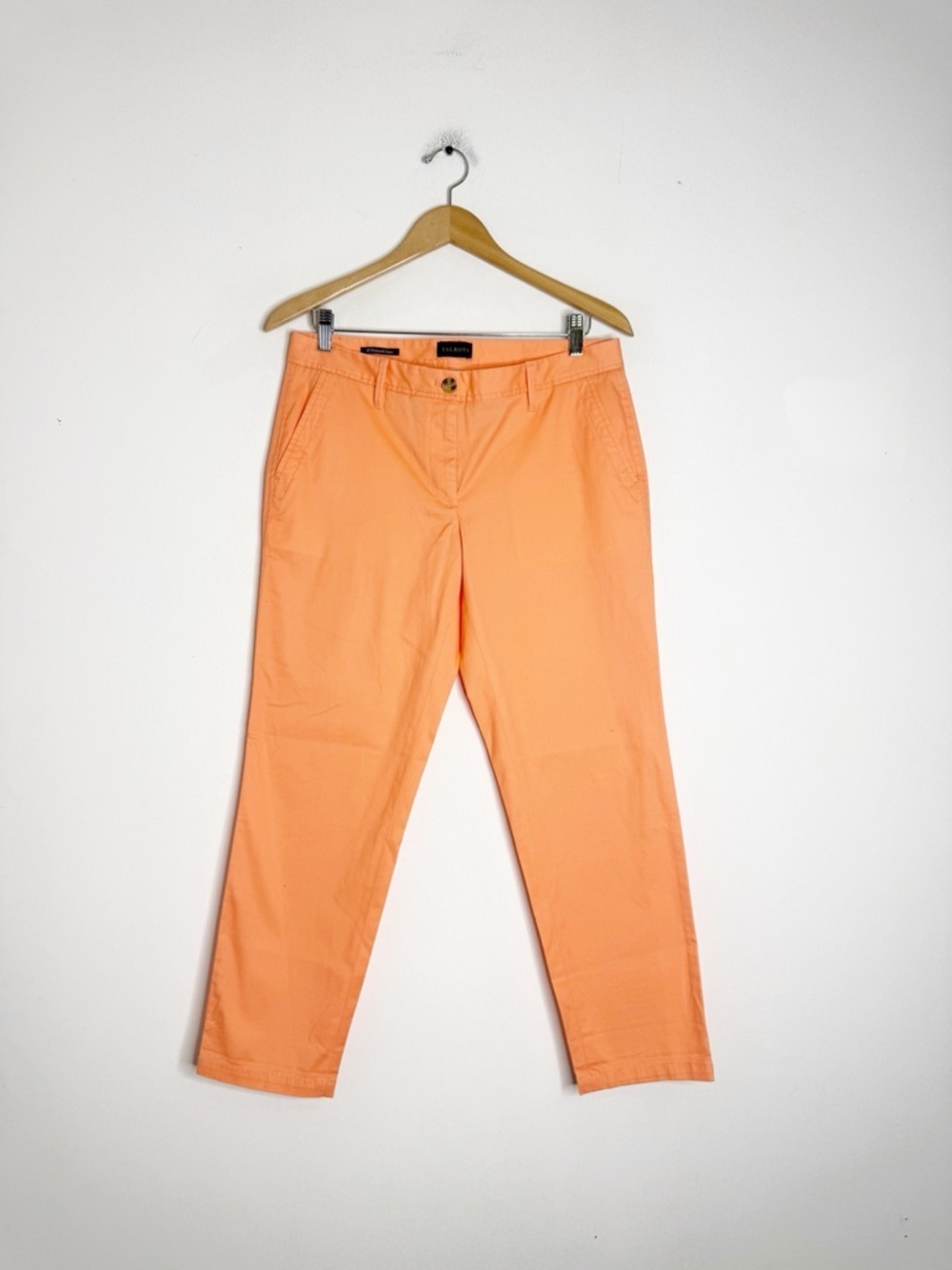 Talbots Salmon Chino Pants 6 Petite Relaxed Fit Cotton Stretch Ankle Pants